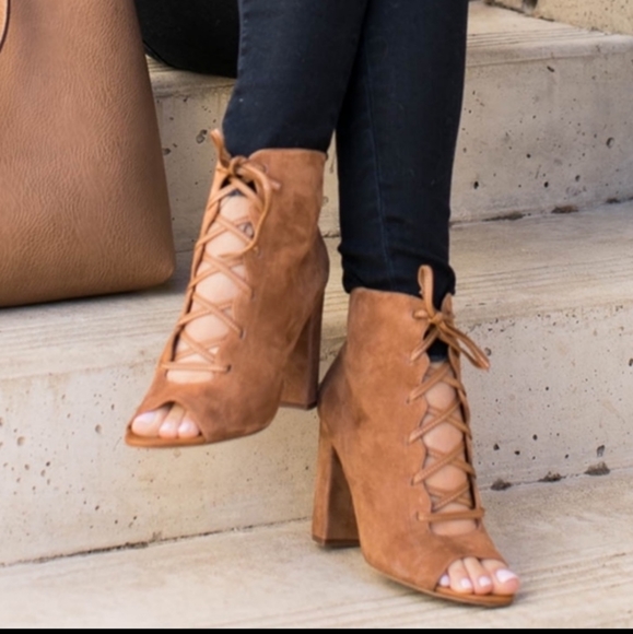 Sam Edelman Shoes - Sam Edelman Yvie Open Lace up Suede Heels